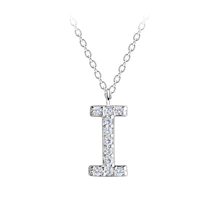 Sterling Silver Necklace • Glam Initial Letter Pendant