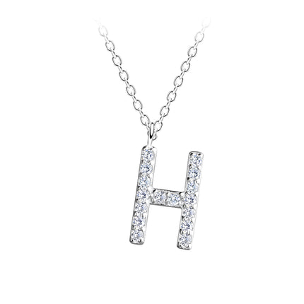Sterling Silver Necklace • Glam Initial Letter Pendant