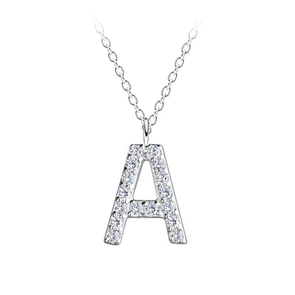 Sterling Silver Necklace • Glam Initial Letter Pendant