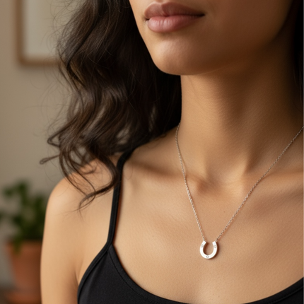 925 sterling silver necklace • horseshoe