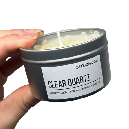 125g crystal tin • clear quartz