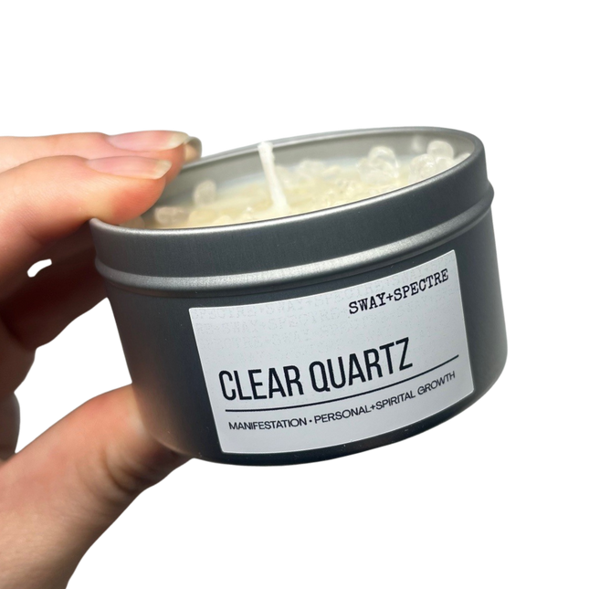 125g crystal tin • clear quartz