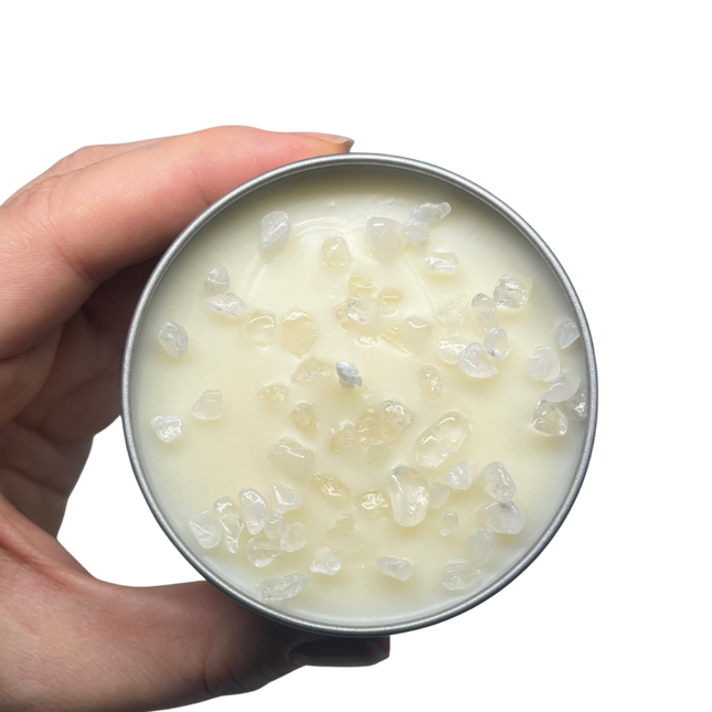 125g crystal tin • clear quartz