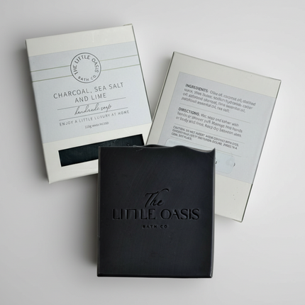 Bath ‣ 110g Soap, Charcoal, Sea Salt + Lime