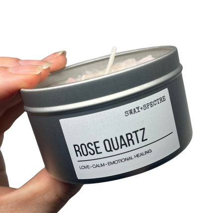 125g crystal tin • rose quartz