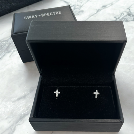 925 sterling silver studs • cross