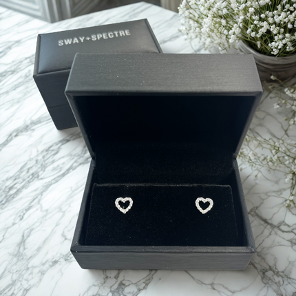 925 sterling silver studs • open heart