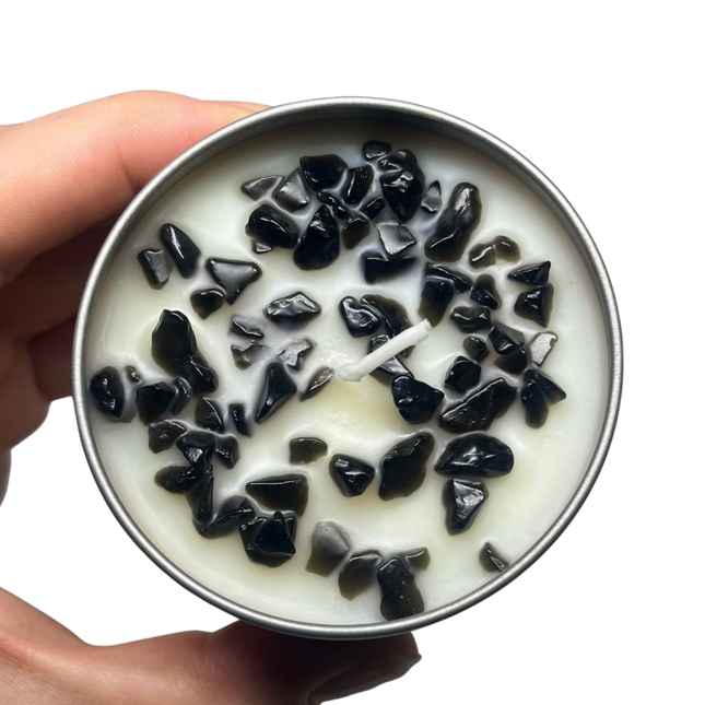 125g crystal tin • obsidian