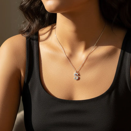 Jewellery ‣ sterling silver necklace, glam initial
