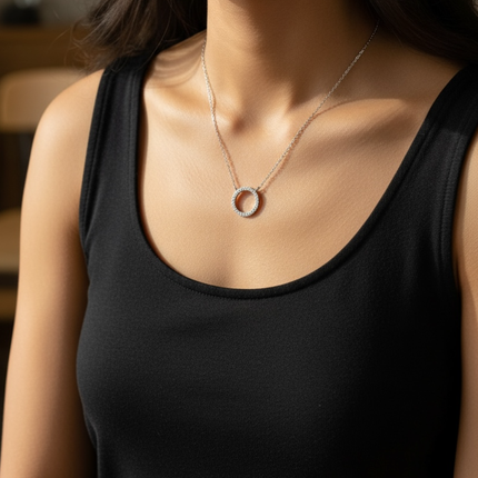 925 sterling silver necklace • circle