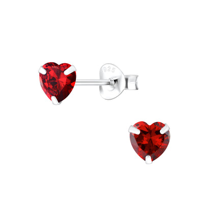 925 sterling silver studs • red heart