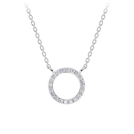 Sterling Silver Necklace • Glam Initial Letter Pendant