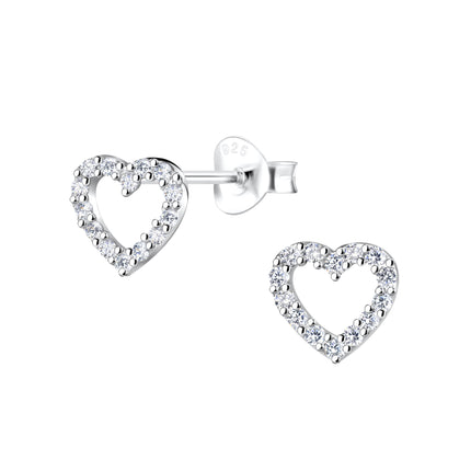 925 sterling silver studs • open heart