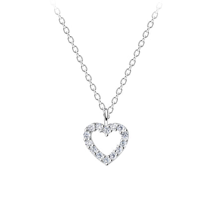 925 sterling silver necklace • open heart