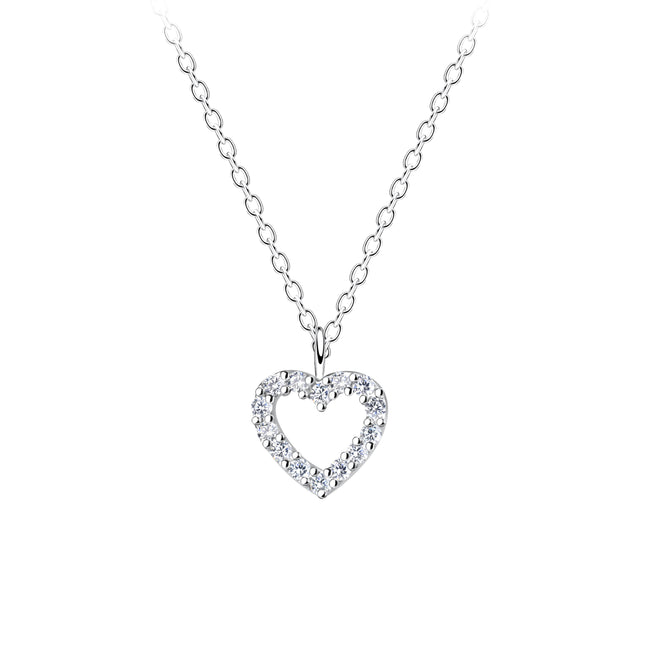 925 sterling silver necklace • open heart