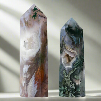 Intention tower • moss agate