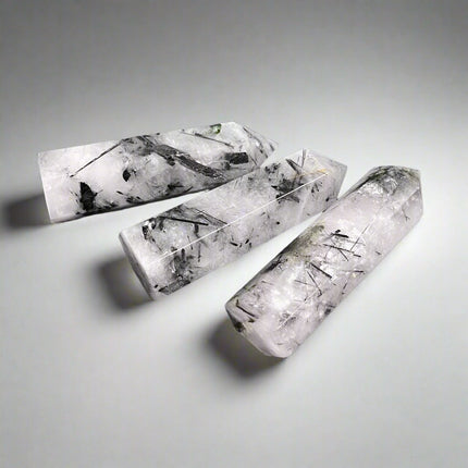 Intention tower • black rutilated quartz