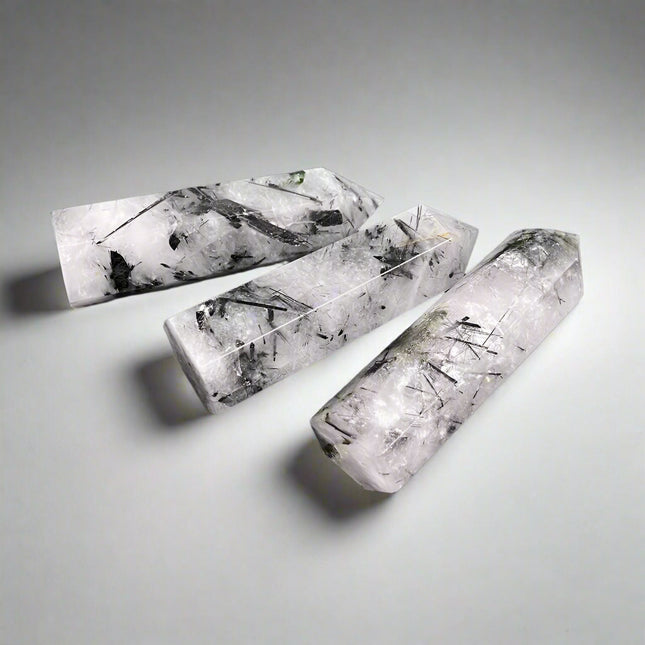 Intention tower • black rutilated quartz