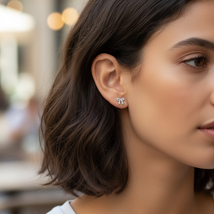 925 sterling silver studs • bow