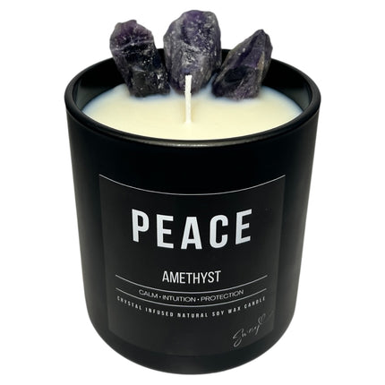400g peace candle • amethyst