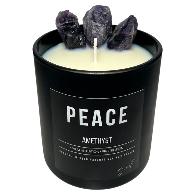 400g peace candle • amethyst