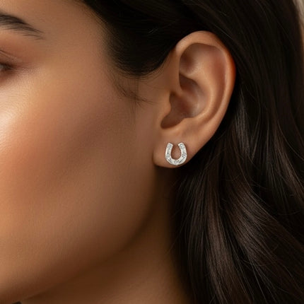 925 sterling silver studs • horseshoe