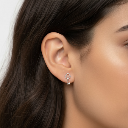 925 sterling silver studs • key