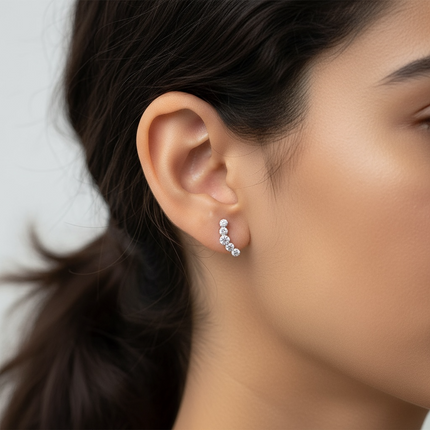 925 sterling silver studs • curve