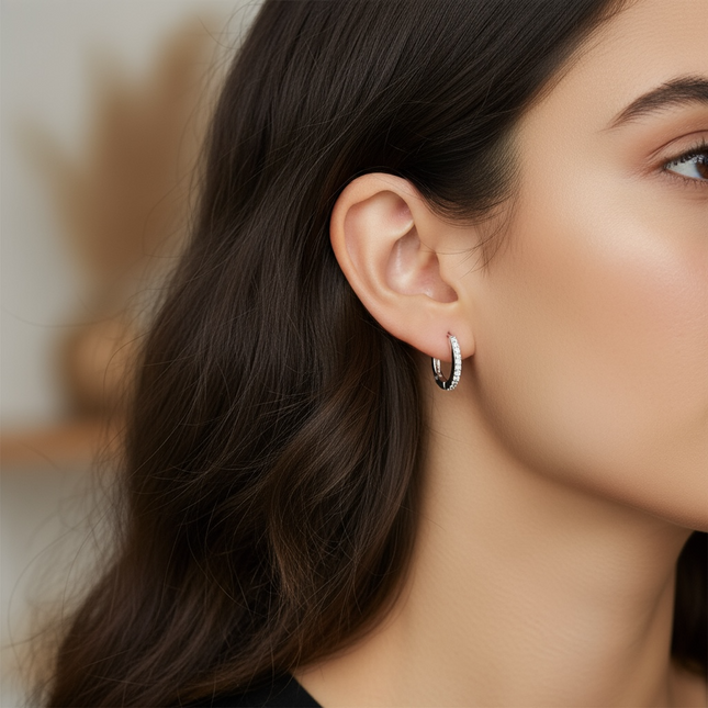 925 sterling silver huggies