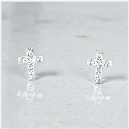 Jewellery ‣ sterling silver studs, cross