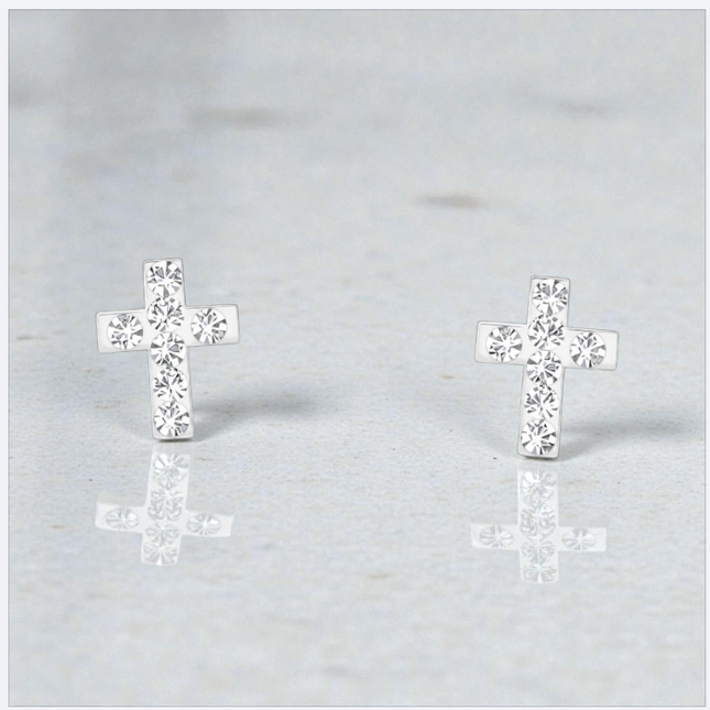 Jewellery ‣ sterling silver studs, cross