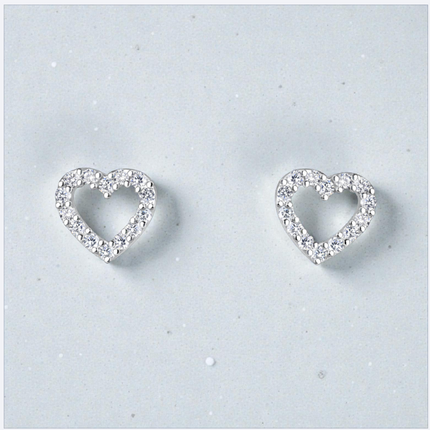Jewellery ‣ sterling silver studs, open heart