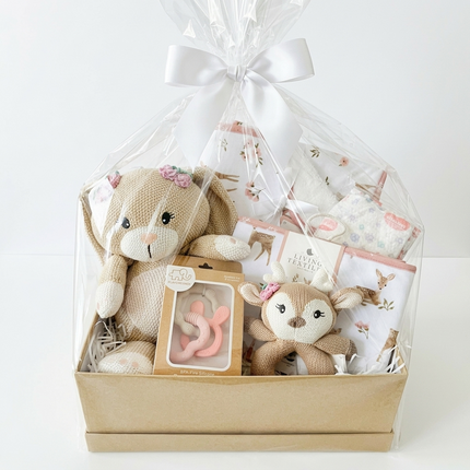 Baby Gift Hamper • "Wildflower Woods" Newborn Baby Shower Bunny Fairytale Gift Set
