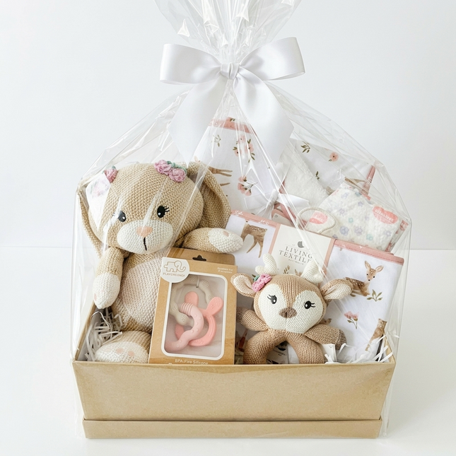 Baby Gift Hamper • "Wildflower Woods" Newborn Baby Shower Bunny Fairytale Gift Set