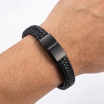 Men's Leather Braded Leather Bracelet