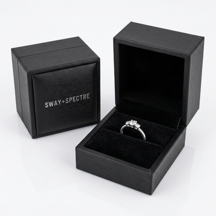 Sterling Silver Ring • Cubic Zirconia Triple Stone Luna