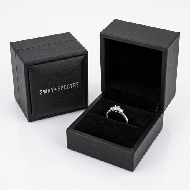 Sterling Silver Ring • Cubic Zirconia Triple Stone Luna