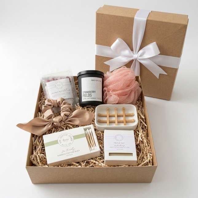 Gift Hamper • "Pause" Spa Bath Pamper Gift Set Black or Pink