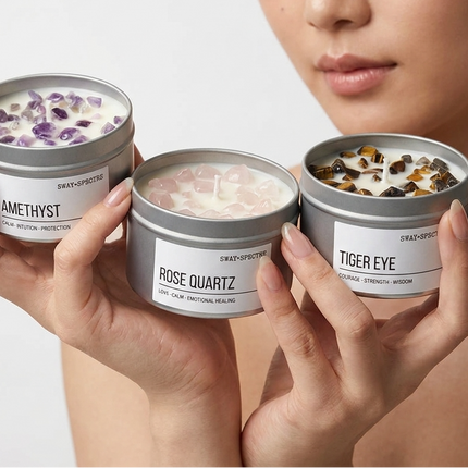 Candle Tin ‣ 125g assorted crystal