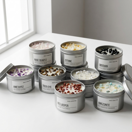 Candle Tin ‣ 125g assorted crystal