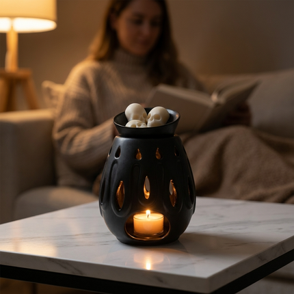 Wax + oil burner, black