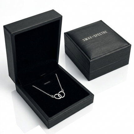 Sterling Silver Necklace • Interlocking Rings Union Pendant