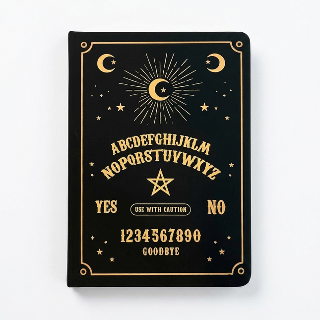 Journal • "Whisper" Premium A5 Black & Gold Notebook with Foil Pages