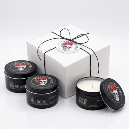 Candle Tin Set • Icons of The West Trio 3-pack – Natural Soy, 25+ Hour Burn
