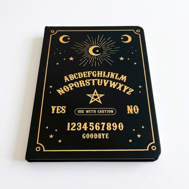 Journal • "Whisper" Premium A5 Black & Gold Notebook with Foil Pages