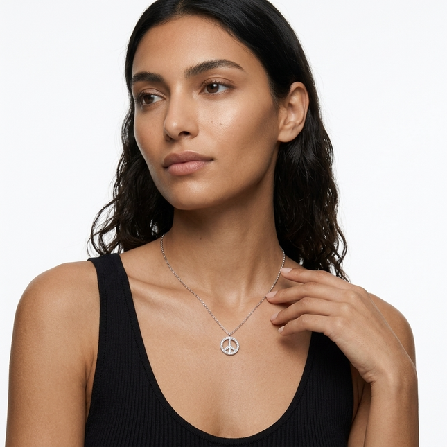 Sterling Silver Necklace • Peace Pendant