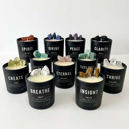 Candle Jar ‣ 400g assorted raw crystal