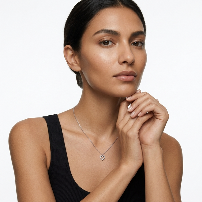 Sterling Silver Necklace • Open Heart Pendant