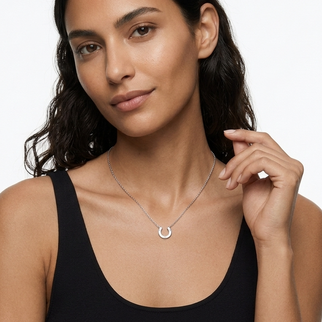 Sterling Silver Necklace • Horseshoe Pendant