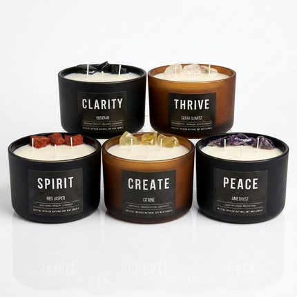 Candle Bowl ‣ 700g assorted raw crystal